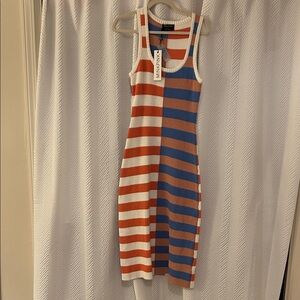 MINKPINK Colorful Striped Sweater Midi Dress